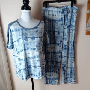 Lucky Brand Blue and White Pajama Set